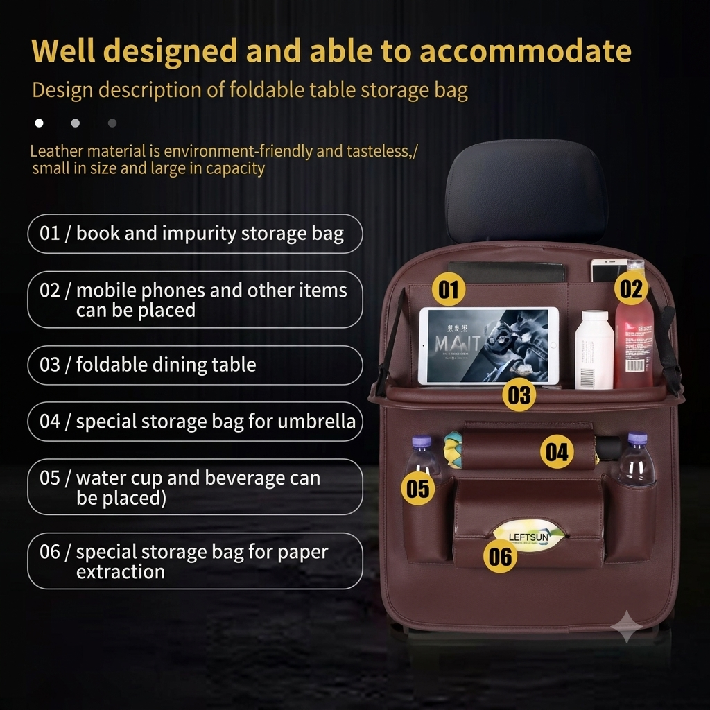Car Seat Back Organizer Storage Bag